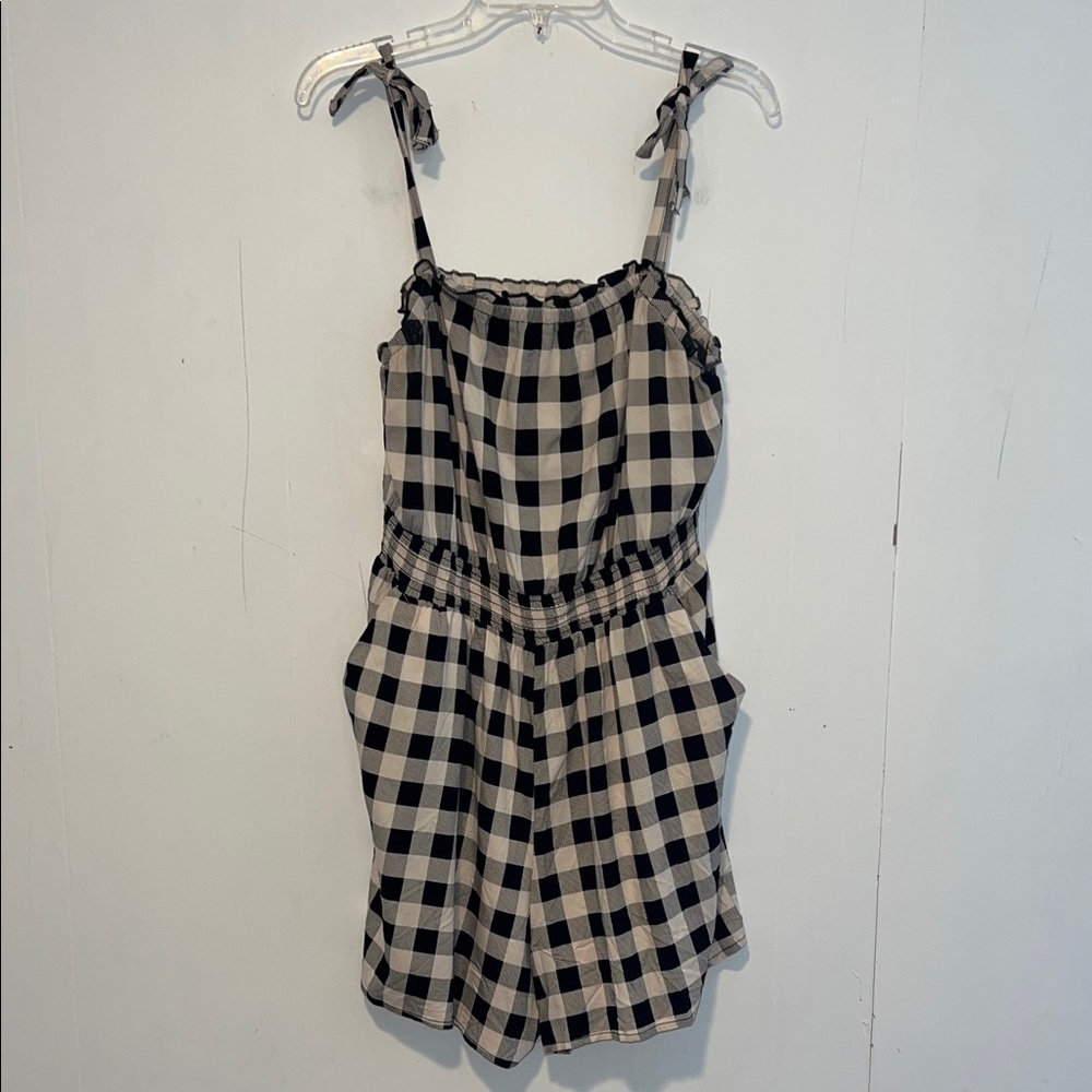 Torrid Black and White Plaid Romper 072626